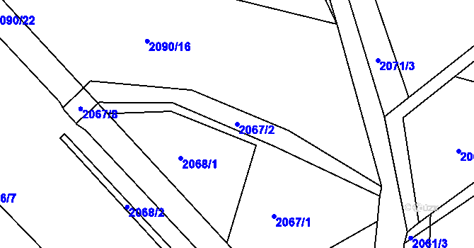 Parcela st. 2067/2 v KÚ Týniště nad Orlicí, Katastrální mapa