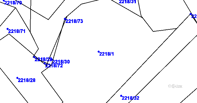 Parcela st. 2218/1 v KÚ Týniště nad Orlicí, Katastrální mapa