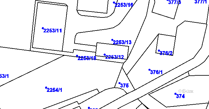 Parcela st. 2253/12 v KÚ Týniště nad Orlicí, Katastrální mapa