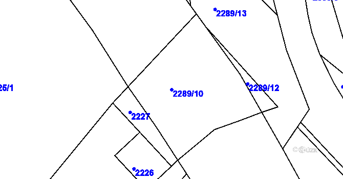 Parcela st. 2289/10 v KÚ Týniště nad Orlicí, Katastrální mapa