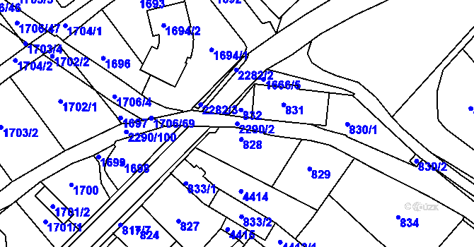 Parcela st. 2290/2 v KÚ Týniště nad Orlicí, Katastrální mapa