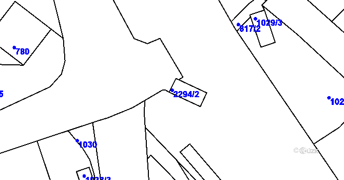 Parcela st. 2294/2 v KÚ Týniště nad Orlicí, Katastrální mapa