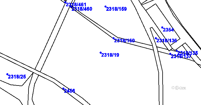 Parcela st. 2318/19 v KÚ Týniště nad Orlicí, Katastrální mapa