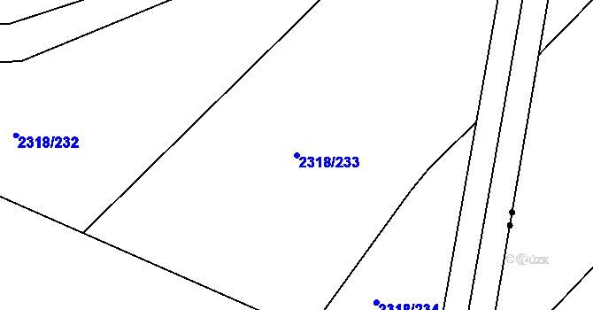 Parcela st. 2318/233 v KÚ Týniště nad Orlicí, Katastrální mapa