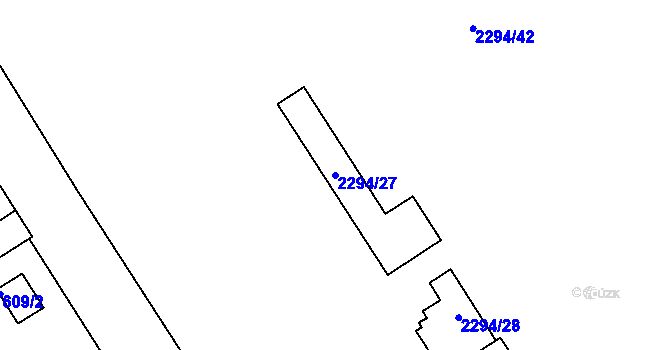 Parcela st. 2294/27 v KÚ Týniště nad Orlicí, Katastrální mapa