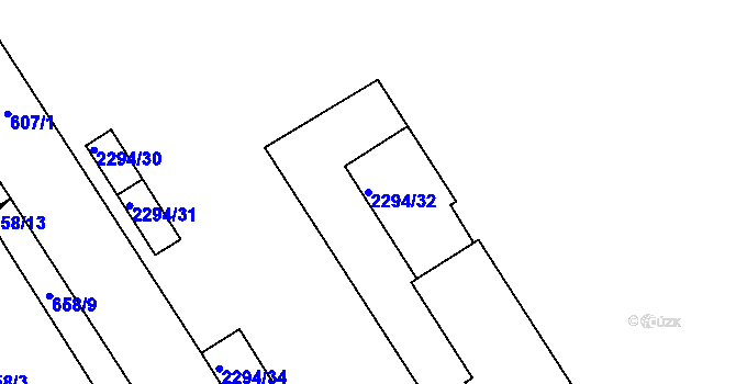 Parcela st. 2294/32 v KÚ Týniště nad Orlicí, Katastrální mapa