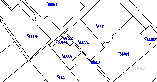 Parcela st. 688/4 v KÚ Týniště nad Orlicí, Katastrální mapa