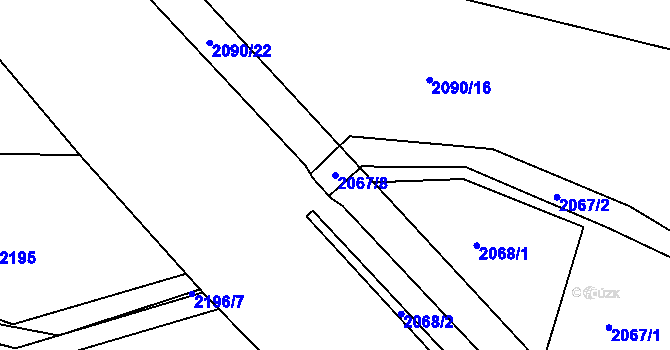Parcela st. 2067/8 v KÚ Týniště nad Orlicí, Katastrální mapa