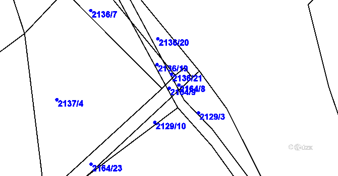Parcela st. 2164/9 v KÚ Týniště nad Orlicí, Katastrální mapa