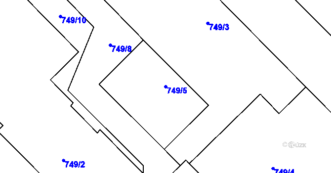 Parcela st. 749/5 v KÚ Týniště nad Orlicí, Katastrální mapa