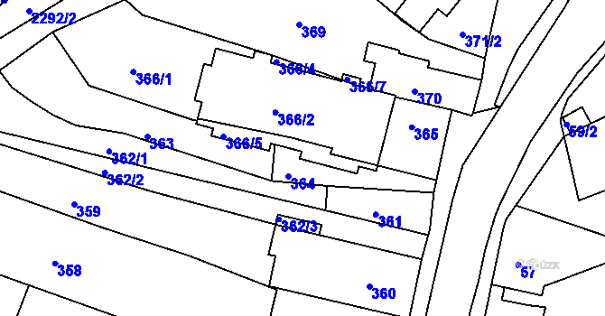 Parcela st. 366/6 v KÚ Týniště nad Orlicí, Katastrální mapa