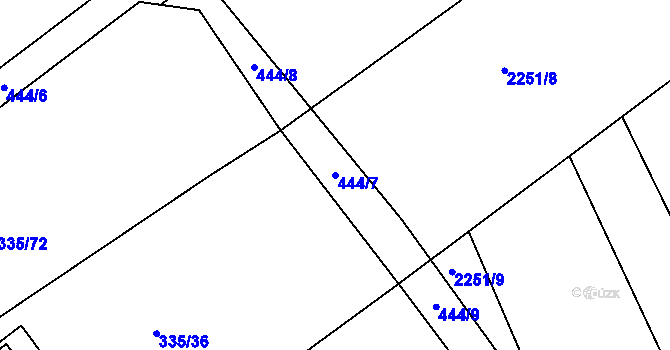 Parcela st. 444/7 v KÚ Týniště nad Orlicí, Katastrální mapa