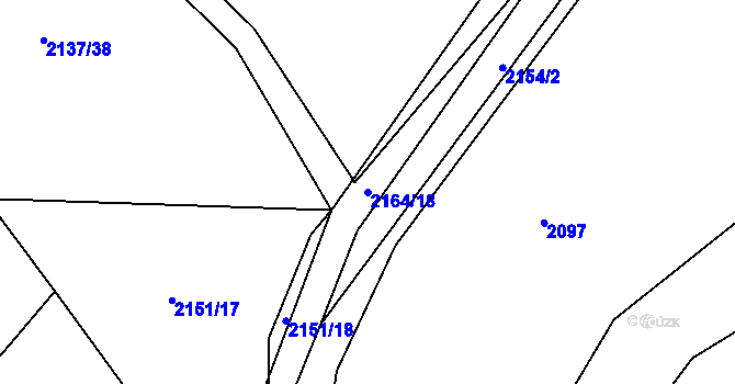 Parcela st. 2164/18 v KÚ Týniště nad Orlicí, Katastrální mapa