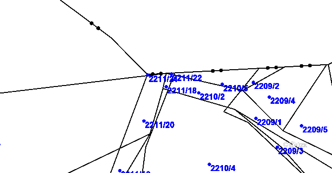 Parcela st. 2211/18 v KÚ Týniště nad Orlicí, Katastrální mapa