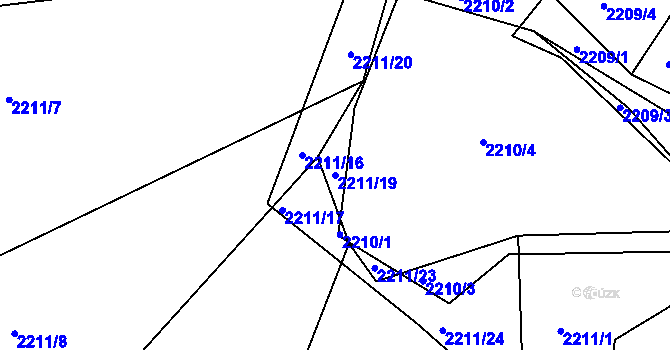 Parcela st. 2211/19 v KÚ Týniště nad Orlicí, Katastrální mapa