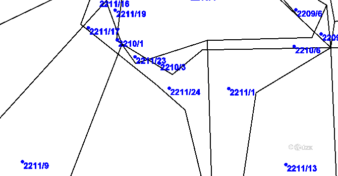 Parcela st. 2211/24 v KÚ Týniště nad Orlicí, Katastrální mapa