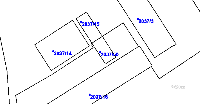 Parcela st. 2037/50 v KÚ Týniště nad Orlicí, Katastrální mapa