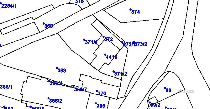 Parcela st. 4416 v KÚ Týniště nad Orlicí, Katastrální mapa
