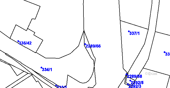 Parcela st. 2289/66 v KÚ Týniště nad Orlicí, Katastrální mapa