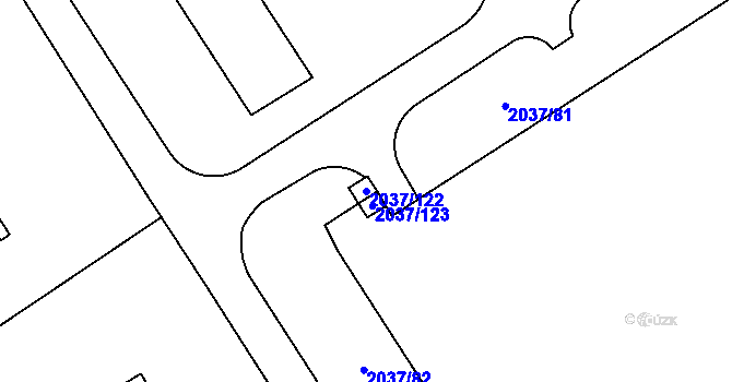 Parcela st. 2037/122 v KÚ Týniště nad Orlicí, Katastrální mapa
