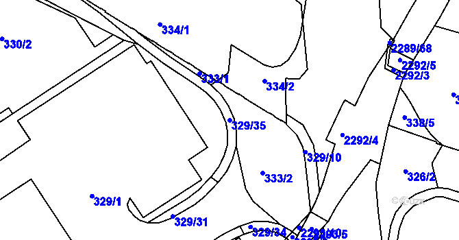 Parcela st. 329/35 v KÚ Týniště nad Orlicí, Katastrální mapa