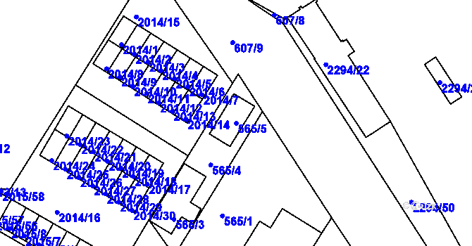 Parcela st. 565/5 v KÚ Týniště nad Orlicí, Katastrální mapa