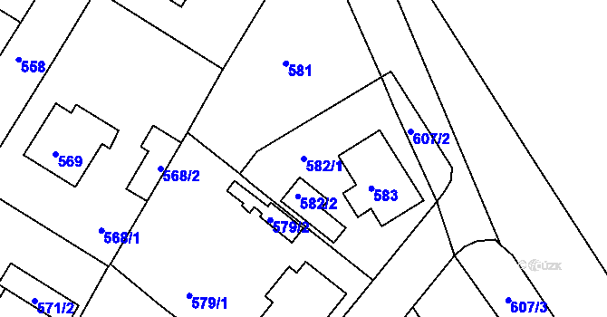 Parcela st. 582/1 v KÚ Týniště nad Orlicí, Katastrální mapa