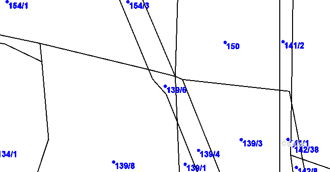 Parcela st. 139/6 v KÚ Týnišťko, Katastrální mapa