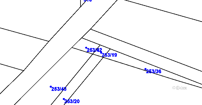 Parcela st. 253/19 v KÚ Týnišťko, Katastrální mapa