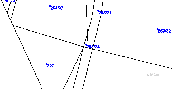 Parcela st. 253/24 v KÚ Týnišťko, Katastrální mapa