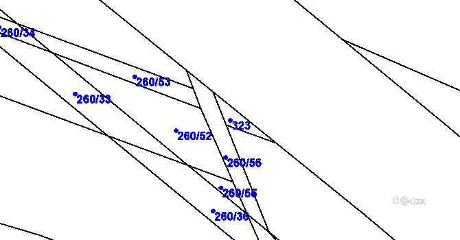 Parcela st. 323 v KÚ Týnišťko, Katastrální mapa