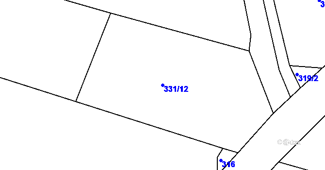 Parcela st. 331/12 v KÚ Týnišťko, Katastrální mapa