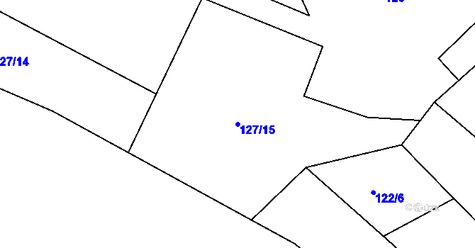 Parcela st. 127/15 v KÚ Týnišťko, Katastrální mapa