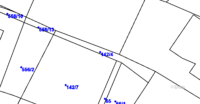 Parcela st. 142/4 v KÚ Týnišťko, Katastrální mapa