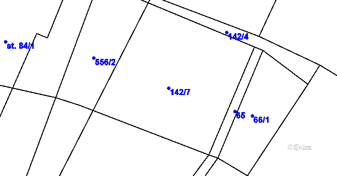 Parcela st. 142/7 v KÚ Týnišťko, Katastrální mapa