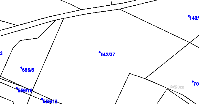 Parcela st. 142/37 v KÚ Týnišťko, Katastrální mapa