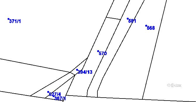 Parcela st. 570 v KÚ Týnišťko, Katastrální mapa