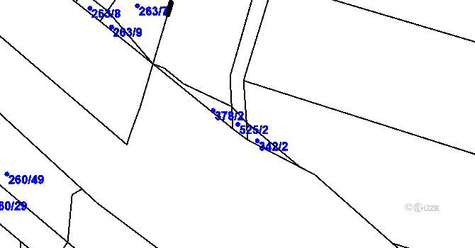 Parcela st. 525/2 v KÚ Týnišťko, Katastrální mapa