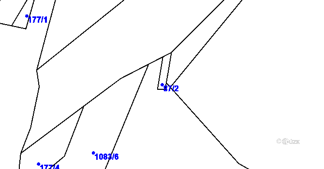 Parcela st. 87/2 v KÚ Tyra, Katastrální mapa