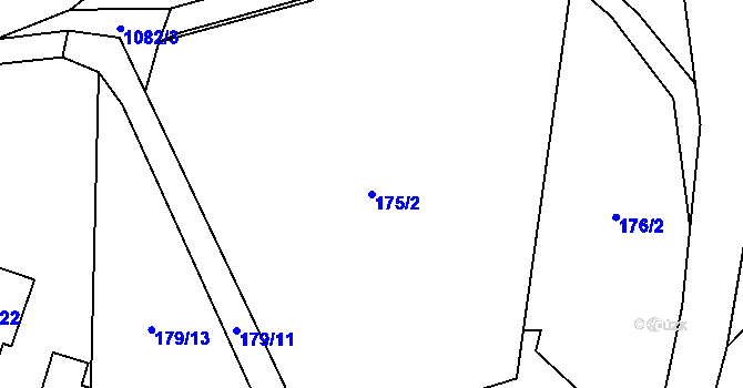 Parcela st. 175/2 v KÚ Tyra, Katastrální mapa