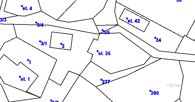 Parcela st. 25 v KÚ Česká Proseč, Katastrální mapa