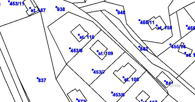 Parcela st. 109 v KÚ Stav, Katastrální mapa