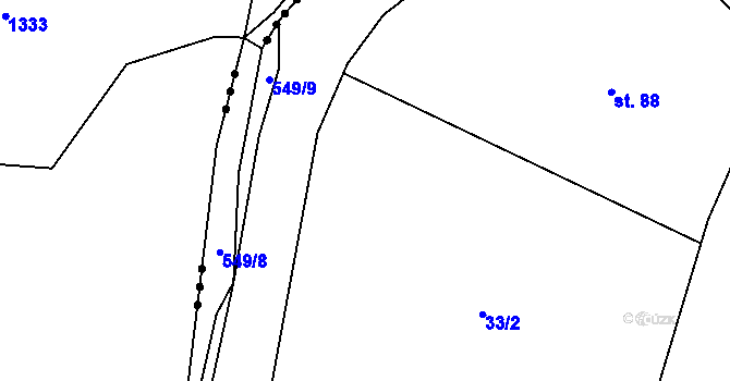 Parcela st. 33/4 v KÚ Stav, Katastrální mapa