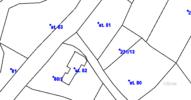 Parcela st. 79/2 v KÚ Stav, Katastrální mapa