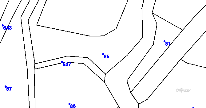 Parcela st. 85 v KÚ Stav, Katastrální mapa