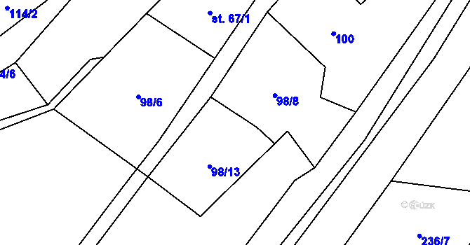 Parcela st. 98/12 v KÚ Stav, Katastrální mapa
