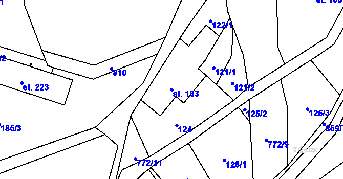 Parcela st. 103 v KÚ Úbislavice, Katastrální mapa
