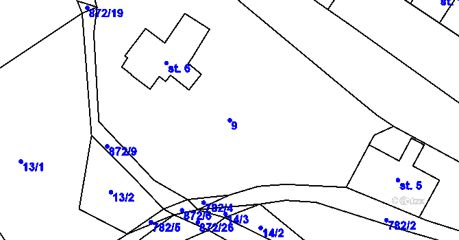 Parcela st. 9 v KÚ Úbislavice, Katastrální mapa