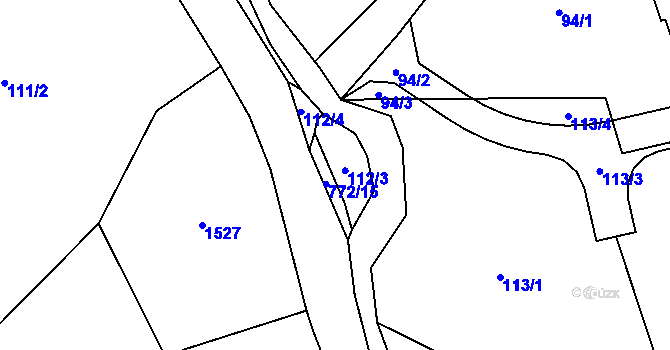 Parcela st. 772/14 v KÚ Úbislavice, Katastrální mapa