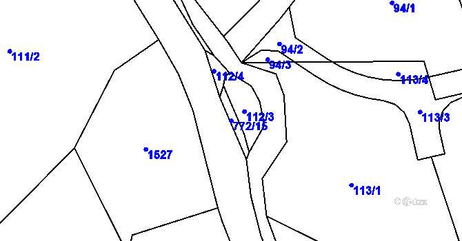Parcela st. 772/15 v KÚ Úbislavice, Katastrální mapa